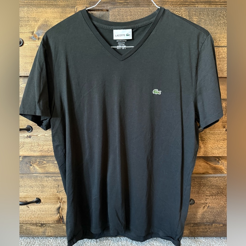 Lacoste Black Short Sleeve Tee Classic Style